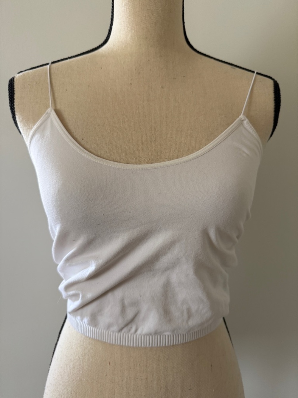 Free People White Spaghetti Strap Cropped Camisole